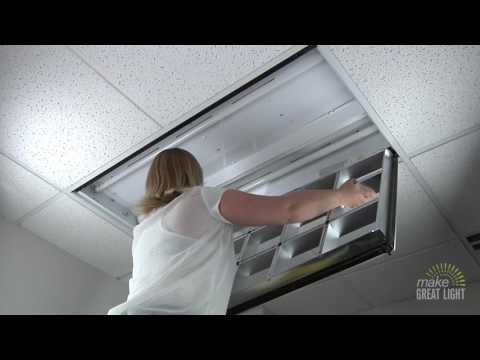 Installing Fluorescent Light Filters, How To Remove Parabolic Fluorescent Light Fixture