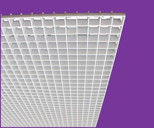 Egg crate light diffuser on a purple background
