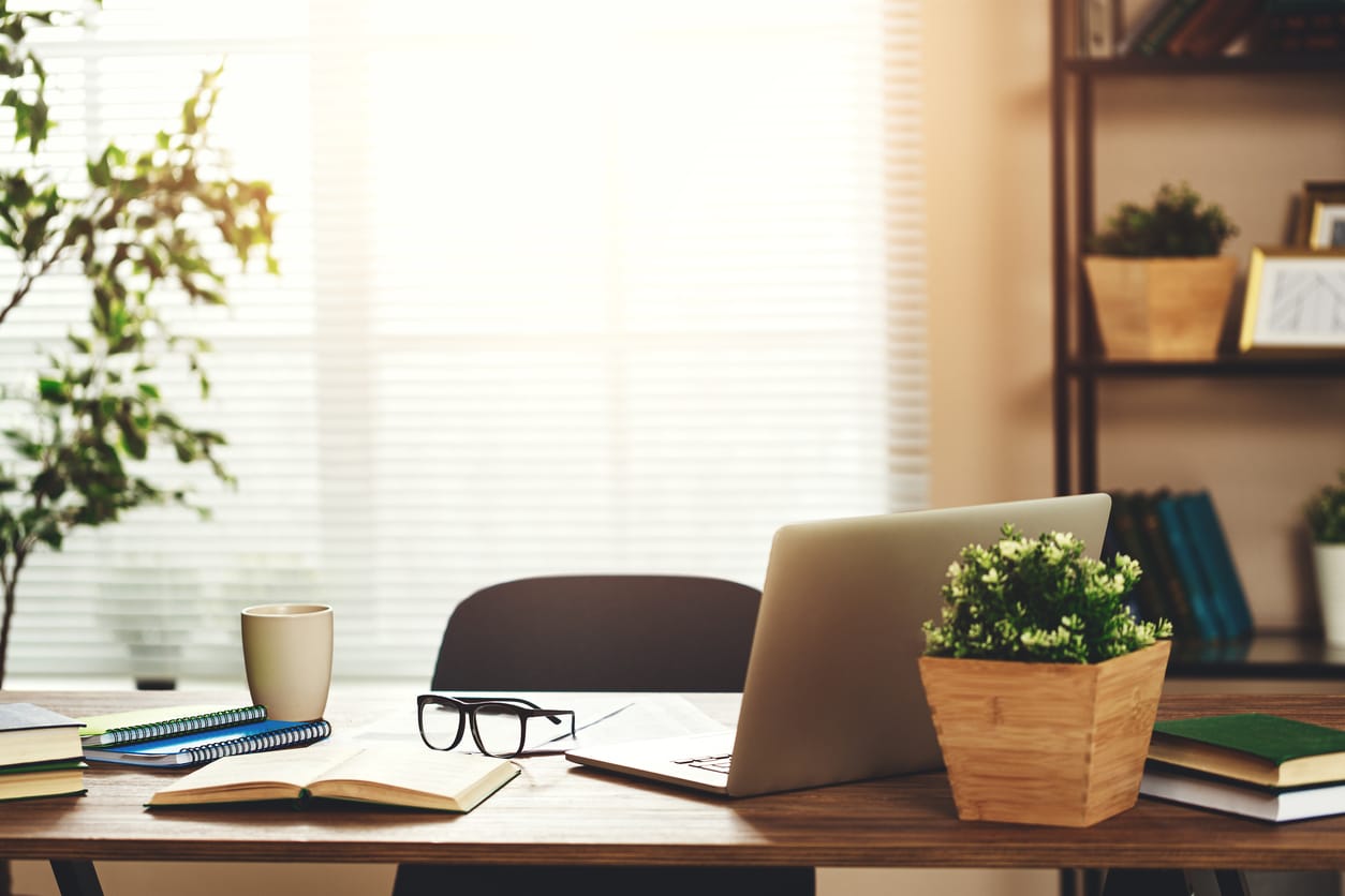 personal-office-with-desk-plant-notepad-and-natural-light-from-window